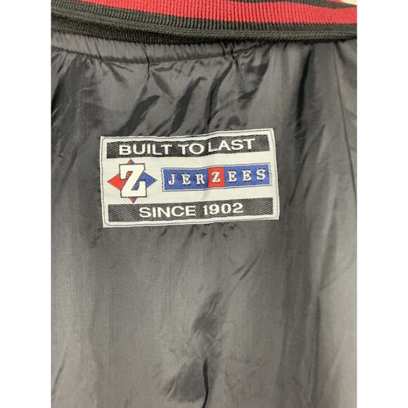 Jerzees Jacket Windbreaker Mens medium Black/maroon 1/2‎ Zip Golf Slicker - Picture 6 of 6